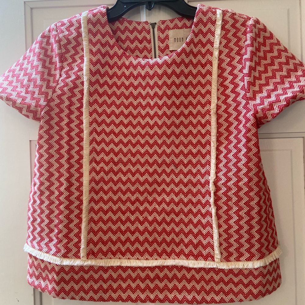 Red and white chevron top